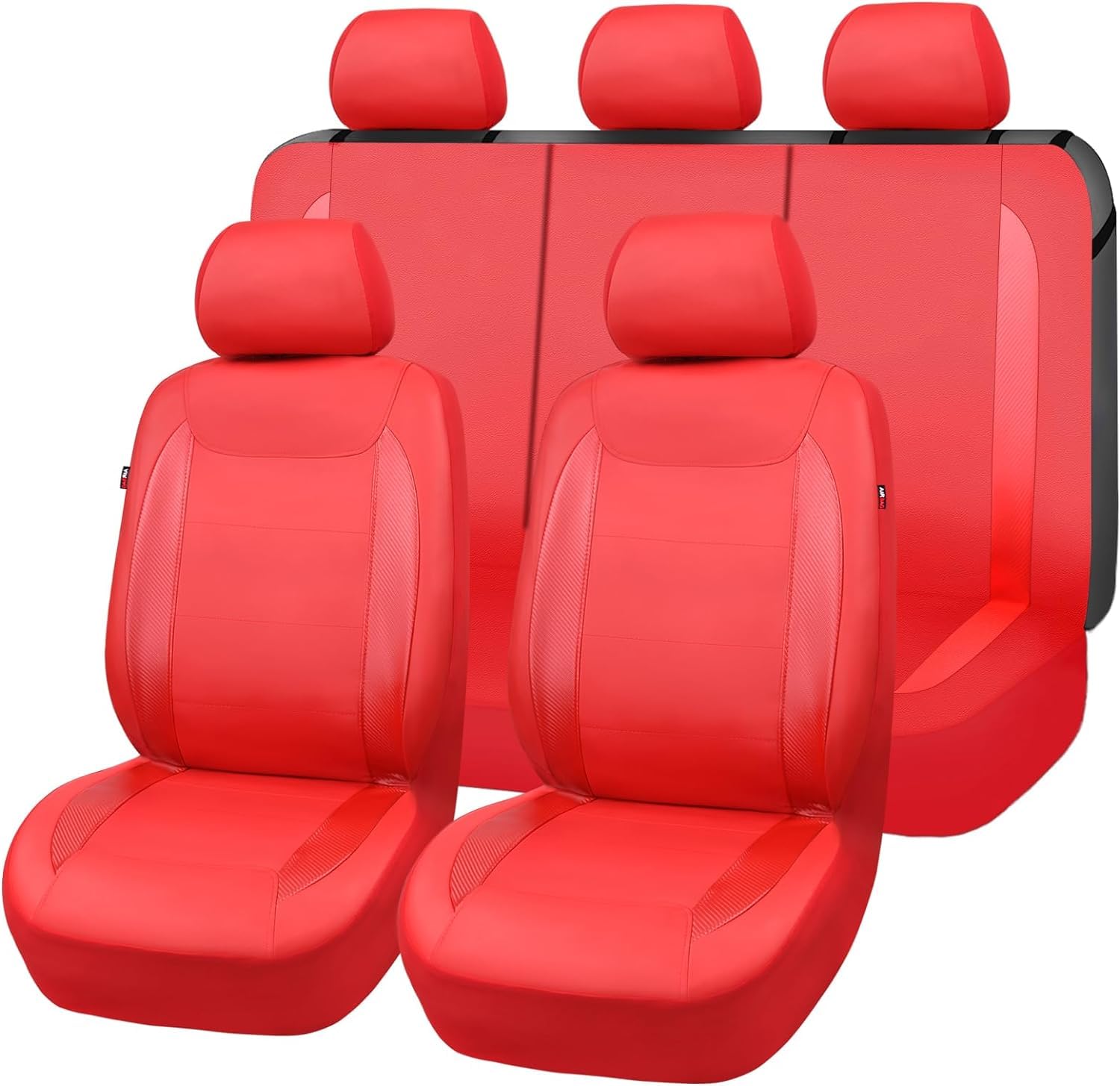 LIZONG Autositzbezüge aus Leder für Audi S6 2013–2019, Autositz-Portect, atmungsaktiv und wasserdicht, Autositzkissen, Autozubehör, Rot von LIZONG