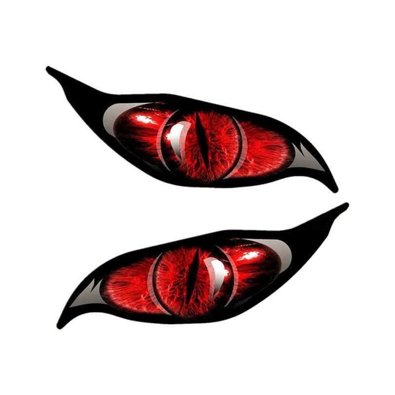 LIbgiubhy 2 Stück Evil Eyes Eye In Red Auto Helme Aufkleber Aufkleber Auto Dekorationen Windschutzscheibe Aufkleber 12/20 cm Länge von LIbgiubhy
