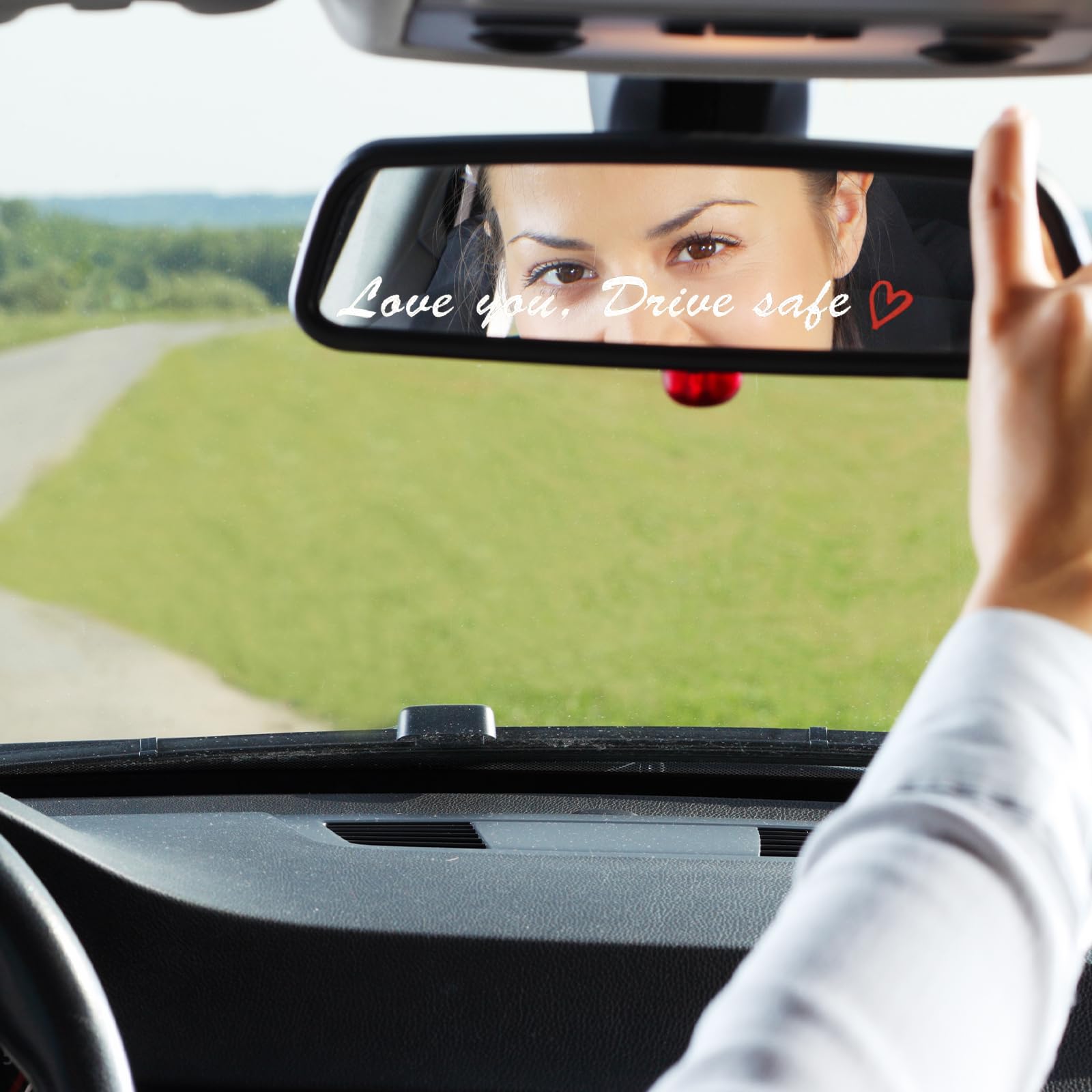 LIbgiubhy Rückansicht Glas Kunststoff Aufkleber Auto Aufkleber Liebe Sie Fährt Sicher Selbst Affirmationen Aufkleber Wasserdicht Auto Aufkleber Für Fahrer von LIbgiubhy