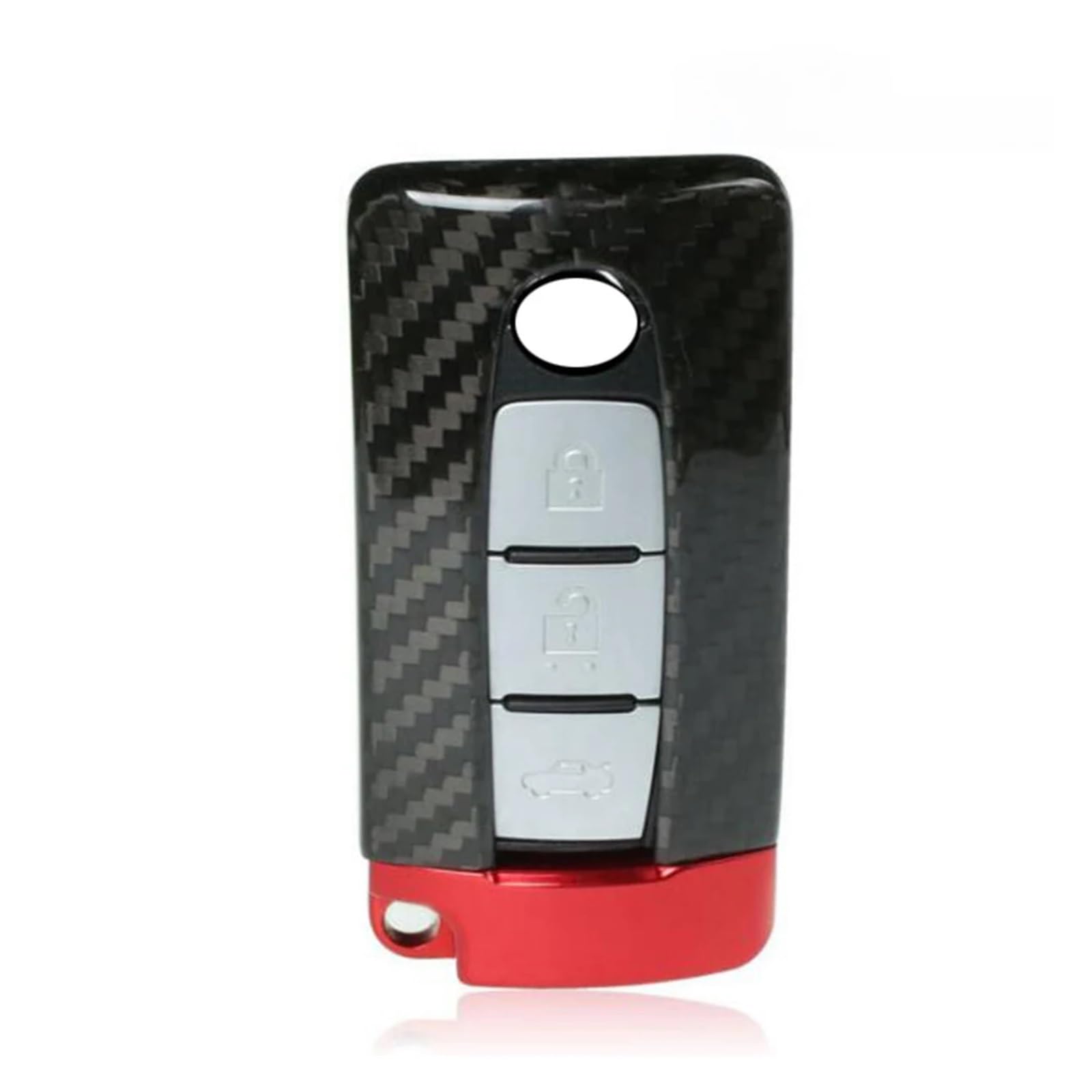 1 Setzen Sie Carbon Faserautos Key Hülle Deckabdeckung Shell kompatibel(Red black) von LJBaab