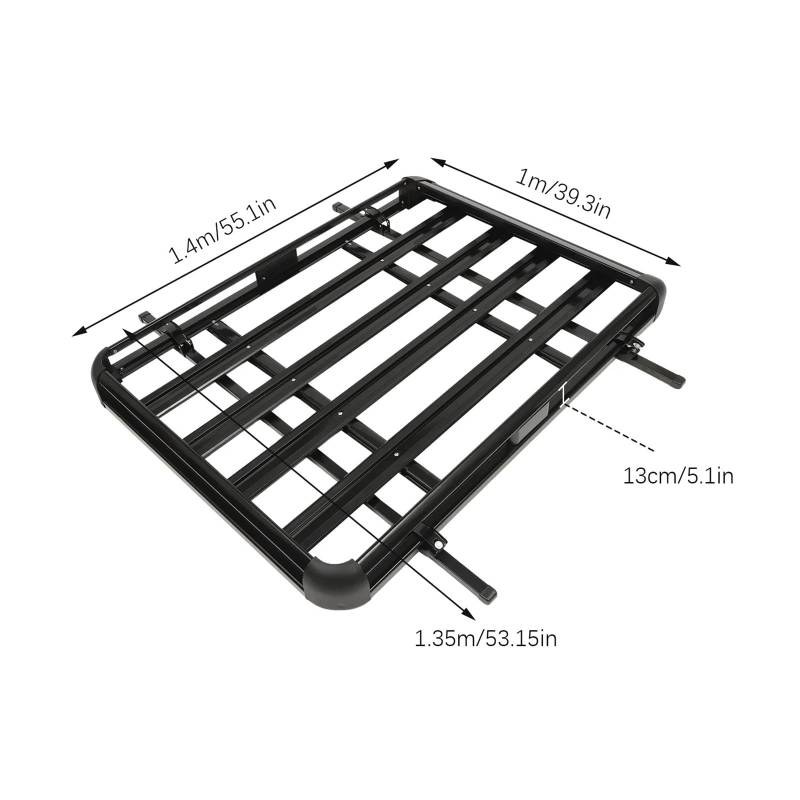 127x97cm/140 * 100 cm/160 * 100 cm Universal Car Dachträgerkorbschale Gepäck Cargo Aluminium(140x100cm) von LJBaab