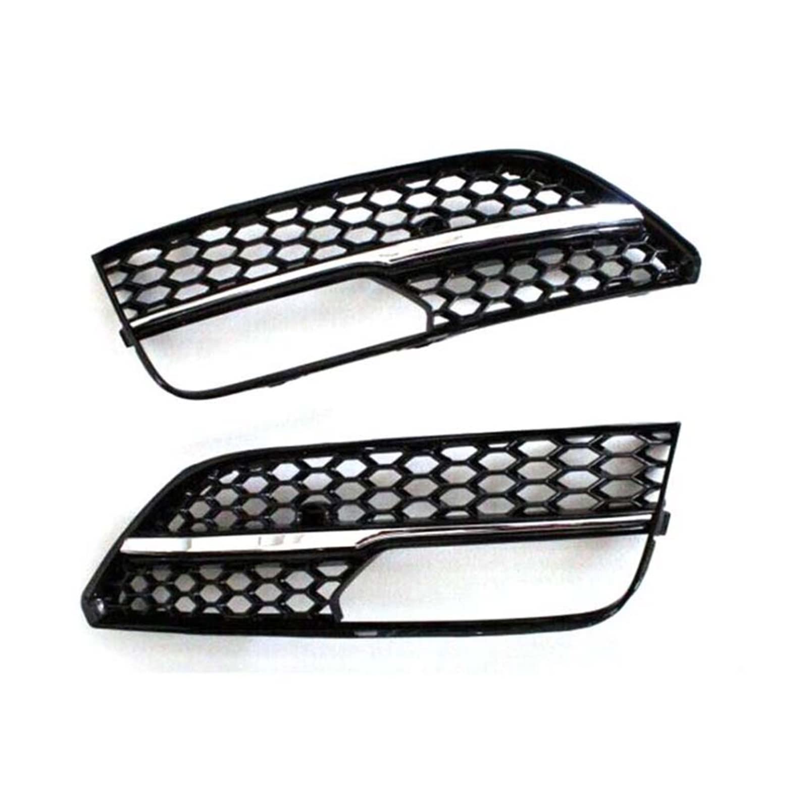 2pcs Waben-Mesh-Style Car Front Nebel Leuchtlampe Abdeckung Grill Stoßfänger Kühlergrill Schwarz/Silber kompatibel mit A3 Hottback 2013-2016(Chrome Sliver) von LJBaab