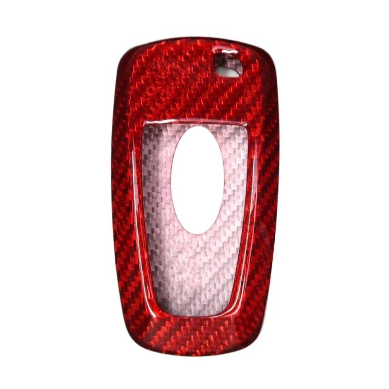 5-Buttons Autoschlüssel FOB-Fall kompatibel for Mustang Ecoboost GT 2021 2022 2023 2024 Kohlefaser-Außenhilfe for Smart Key Case Inhaber FOB(Red carbon) von LJBaab