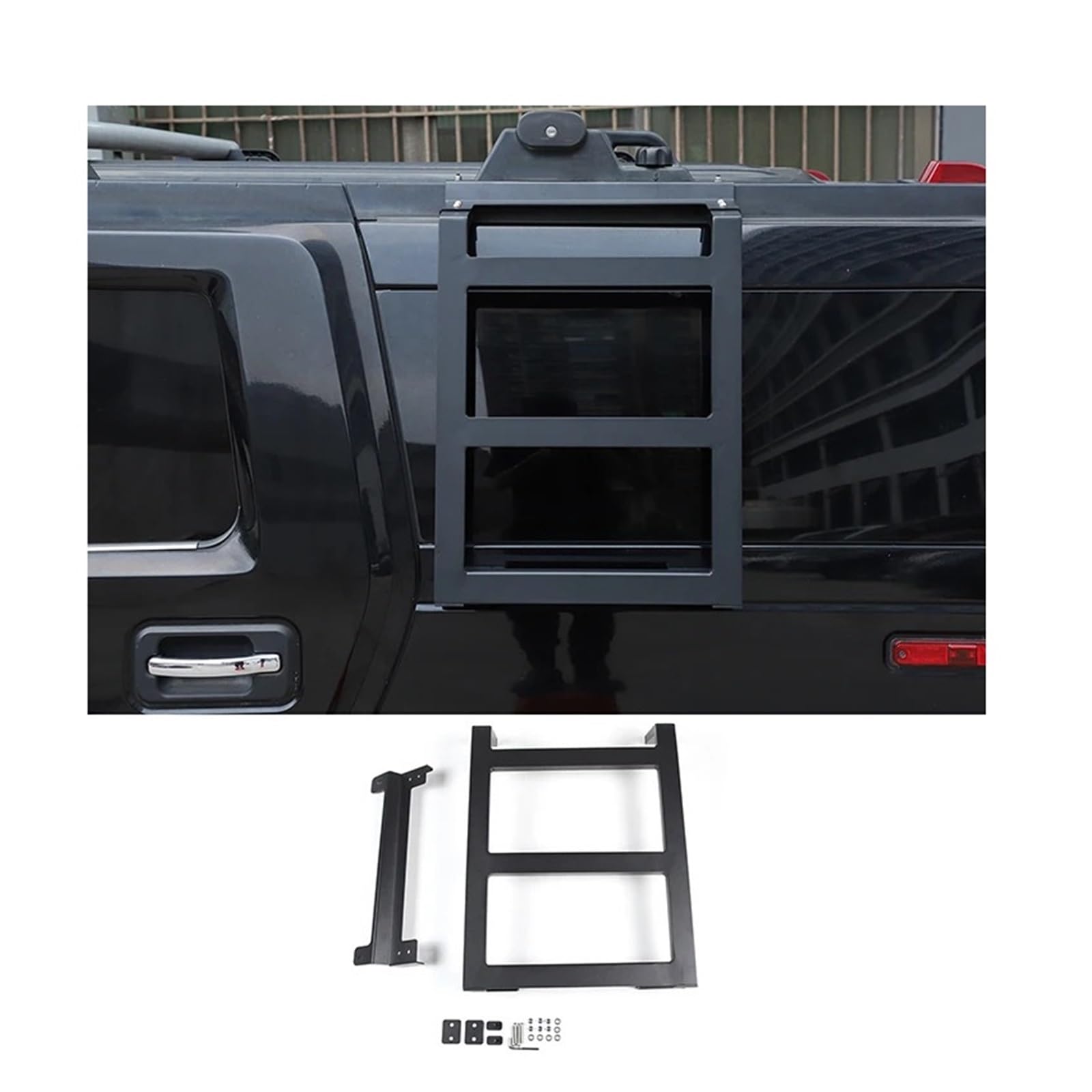 Aluminiumlegierung Auto Seitenfensterverlängerung Kletterleiter Schutzrahmen Kompatibel for Hummer H2 2003-2009 Auto Außenzubehör(Left Side) von LJBaab