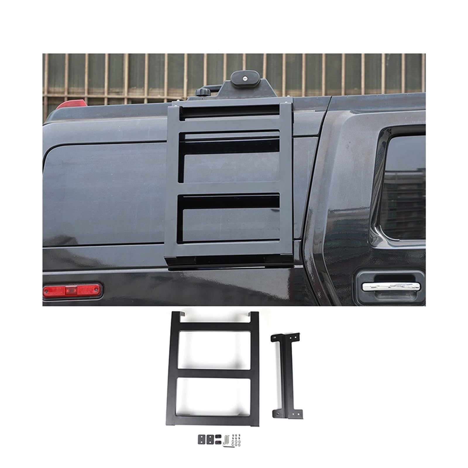 Aluminiumlegierung Auto Seitenfensterverlängerung Kletterleiter Schutzrahmen Kompatibel for Hummer H2 2003-2009 Auto Außenzubehör(Right Sde) von LJBaab