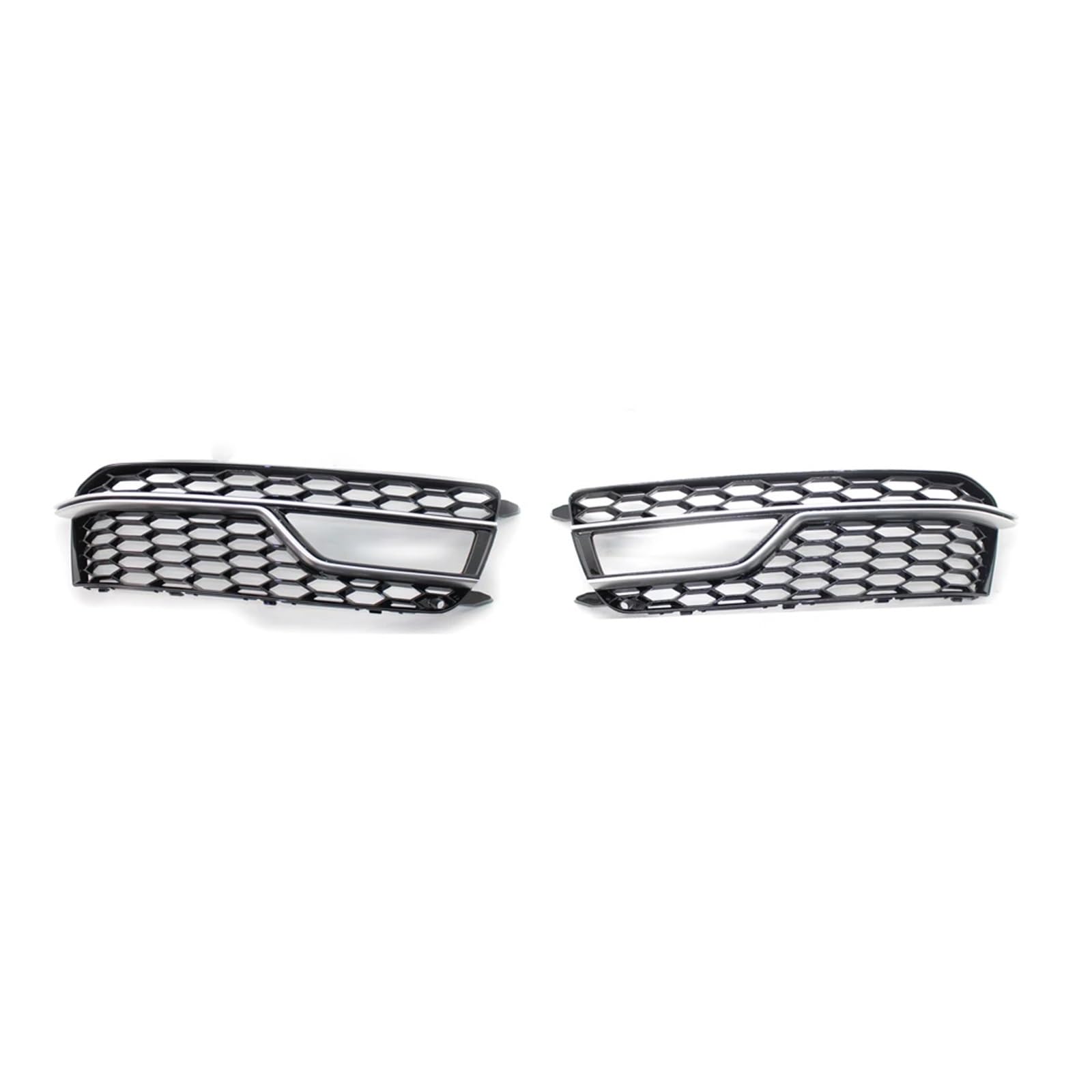 Auto Front Nebel Light Lampe Abdeckung Wabengrill Stoßfänger Kühlergrill kompatibel for Audi S5 A5 S-Lines Stoßfänger 2013-2016 8t0807682m(Chrome black) von LJBaab