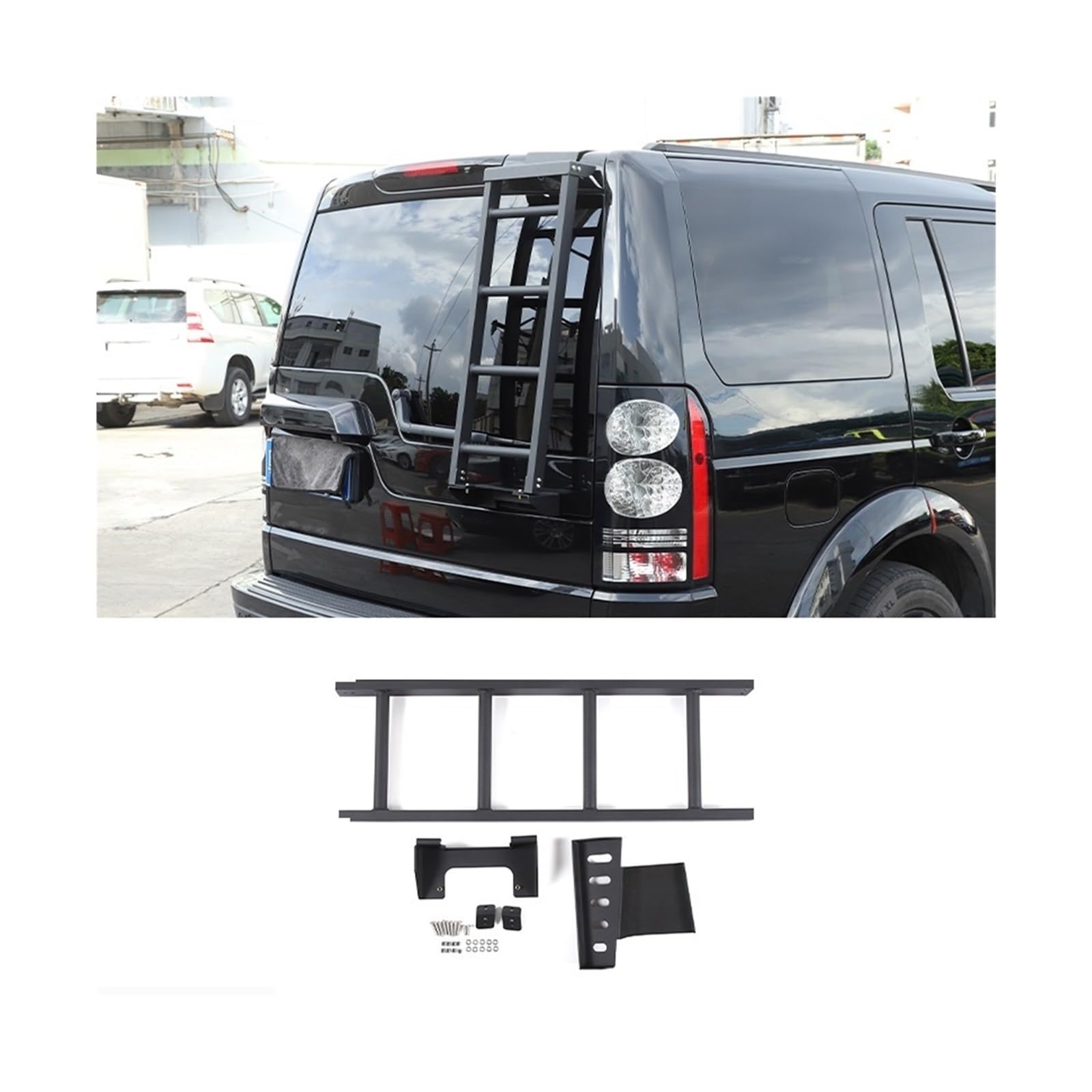 Auto-hintere Türleiter, kompatibel mit Land Rover Discovery 3/Discovery 4 2004–2016, Aluminiumlegierung, Heckklappenleiter, Auto-Außenzubehör(Style-A Rear door) von LJBaab