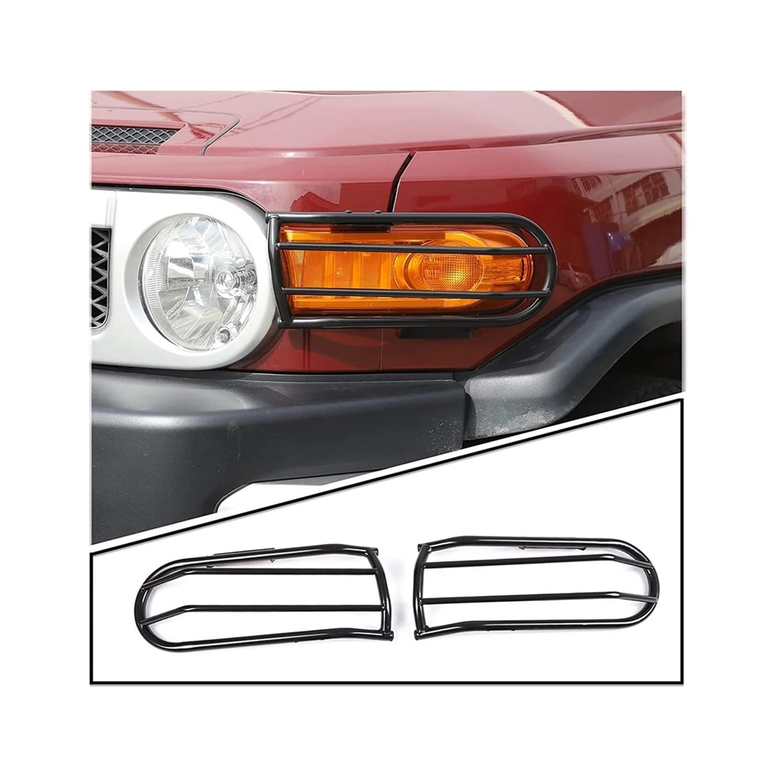 Auto vorne Nebel Lichtschutznetzabdeckung Zubehör kompatibel for Toyota FJ Cruiser 2007-2021 Auto Front Nebel Lampenschutzschutzabdeckung von LJBaab