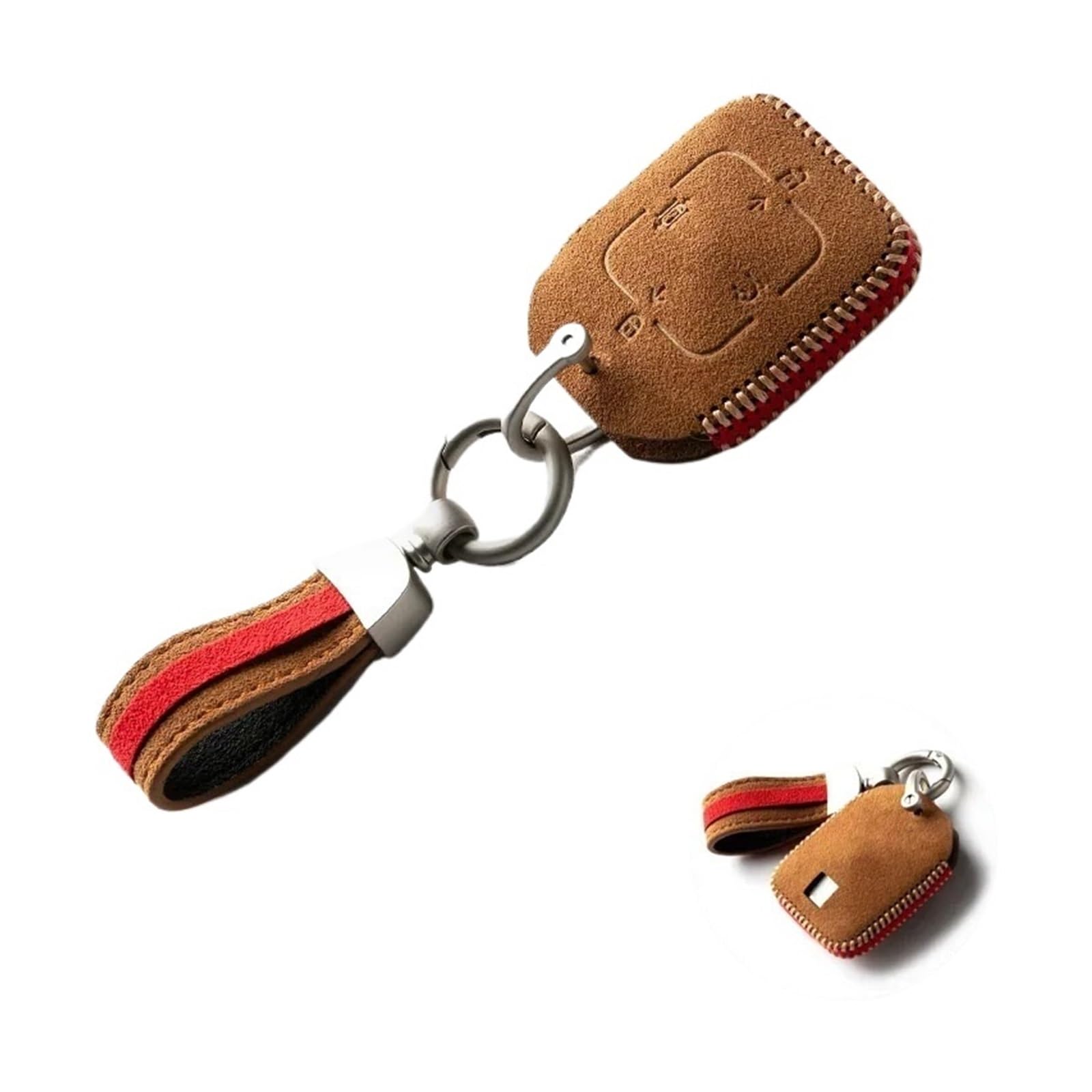 Autoschlüsselkofferabdeckung kompatibel for Zeekr 001 2021 2022 2023 Key FOB Shell Protector Car Zubehör Schlüsselbundschlüsselhalter(Brown) von LJBaab