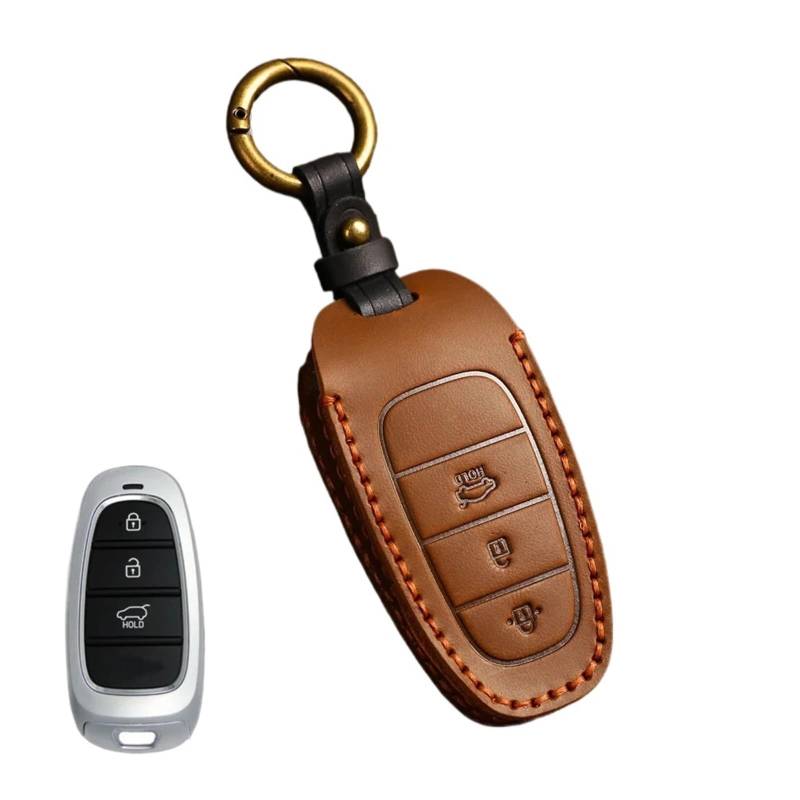 CAR Key Case Cover kompatibel for Hyundai Solaris Sonata Hybrid Nexo NX4 Grand Santa Fe Tucson 2020 2021 Zubehör Car-Styling(Style 1) von LJBaab