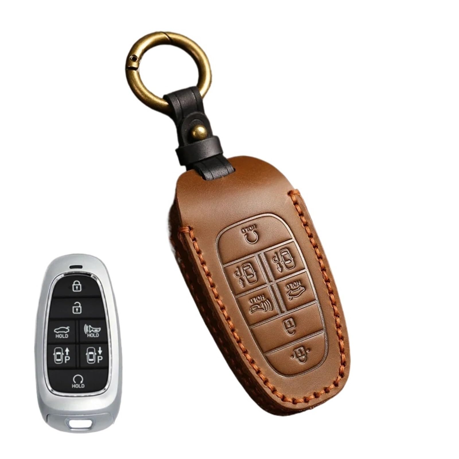 CAR Key Case Cover kompatibel for Hyundai Solaris Sonata Hybrid Nexo NX4 Grand Santa Fe Tucson 2020 2021 Zubehör Car-Styling(Style 10) von LJBaab