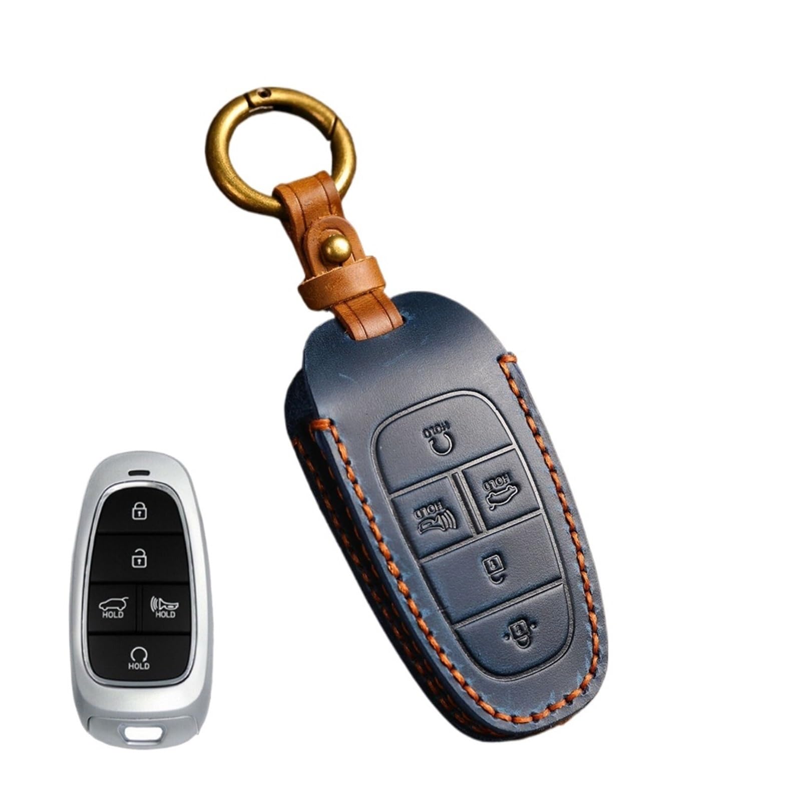 CAR Key Case Cover kompatibel for Hyundai Solaris Sonata Hybrid Nexo NX4 Grand Santa Fe Tucson 2020 2021 Zubehör Car-Styling(Style 2) von LJBaab