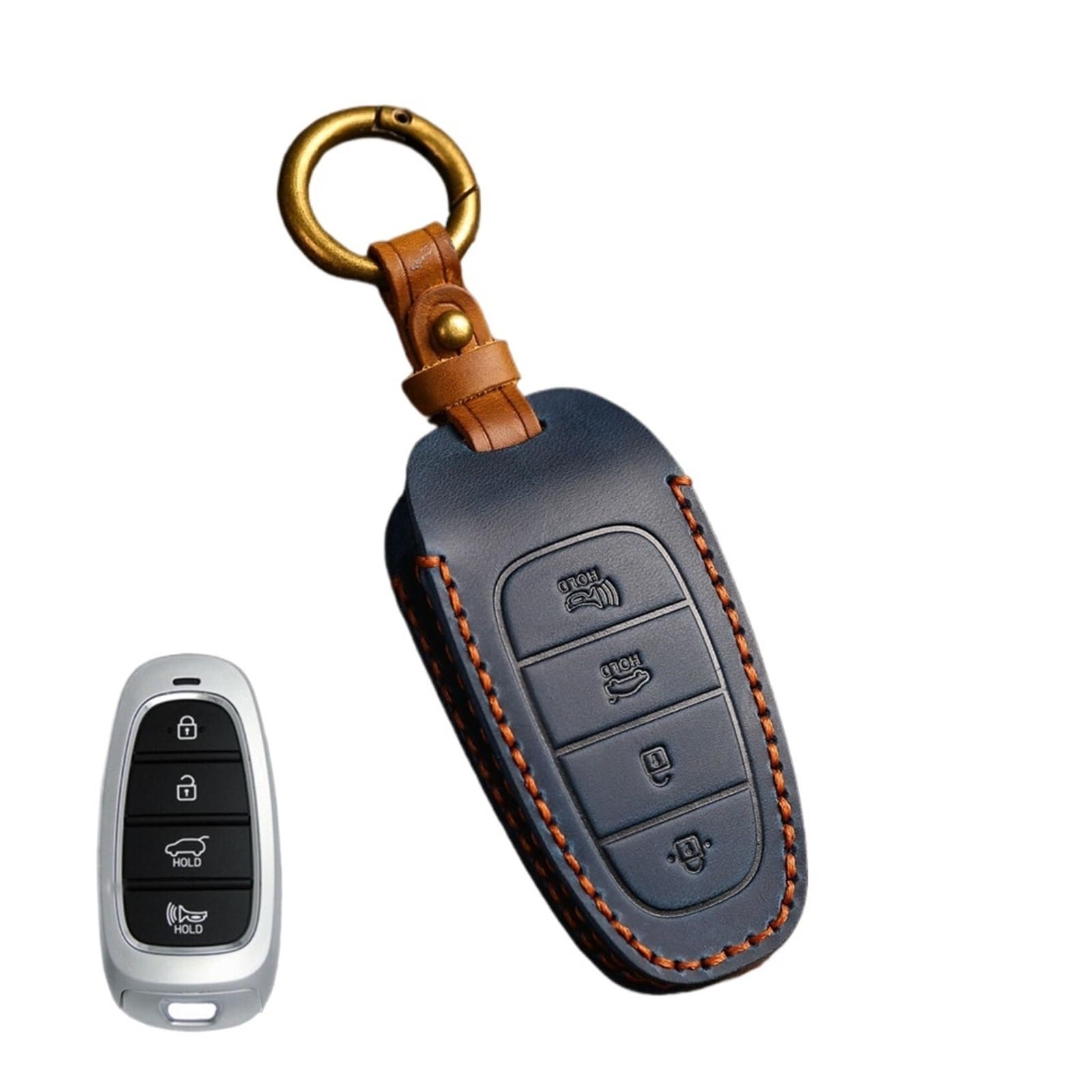 CAR Key Case Cover kompatibel for Hyundai Solaris Sonata Hybrid Nexo NX4 Grand Santa Fe Tucson 2020 2021 Zubehör Car-Styling(Style 3) von LJBaab