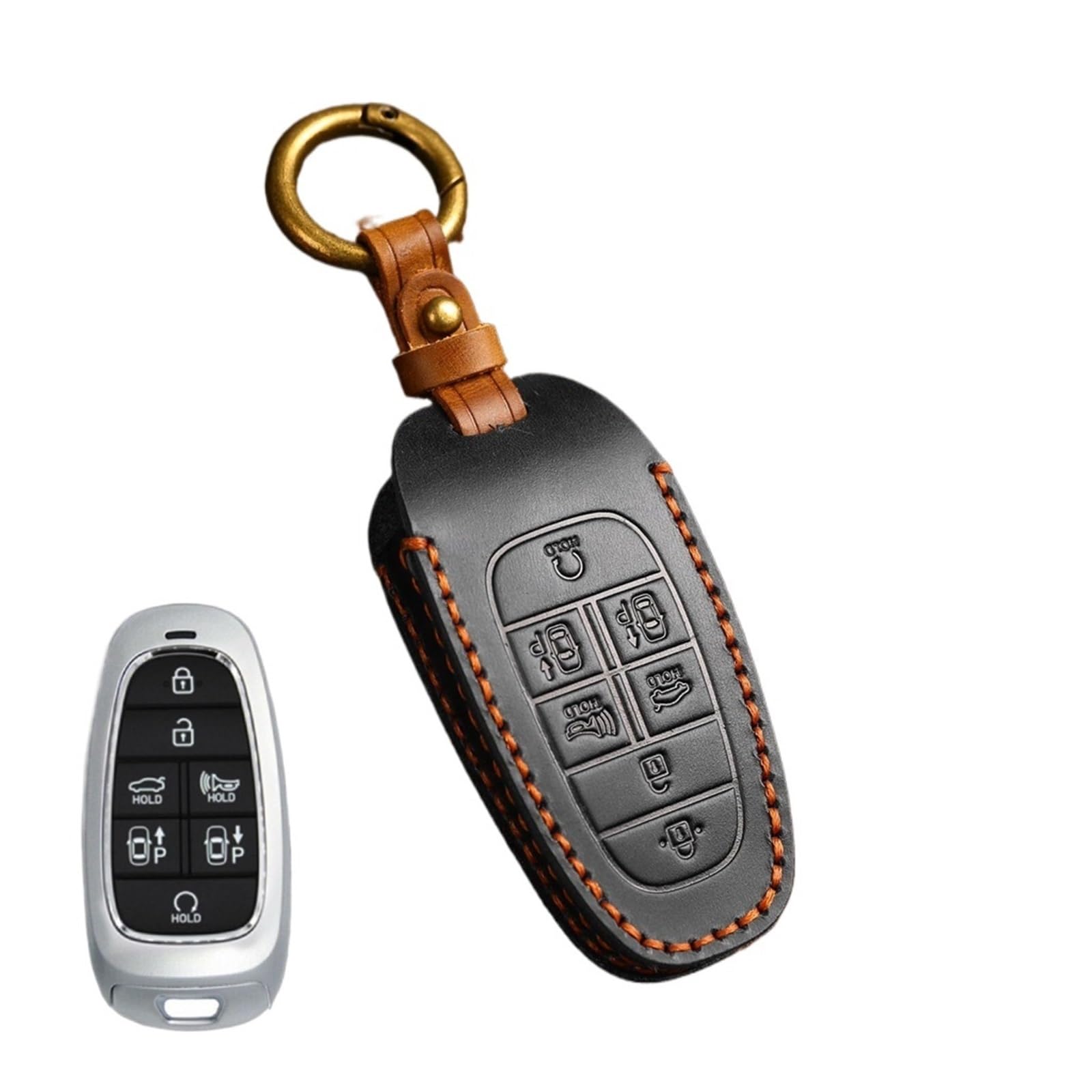 CAR Key Case Cover kompatibel for Hyundai Solaris Sonata Hybrid Nexo NX4 Grand Santa Fe Tucson 2020 2021 Zubehör Car-Styling(Style 8) von LJBaab