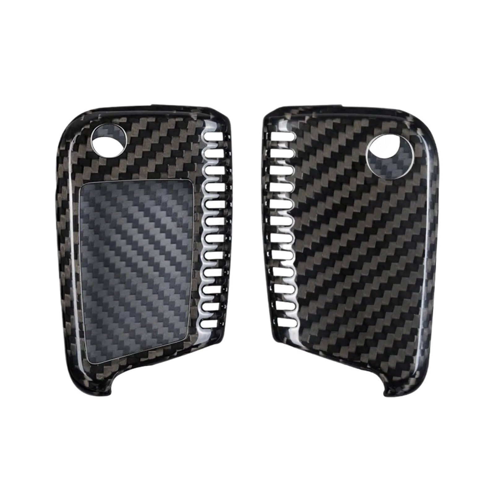 Carbon Faserautos Schlüsselfallabdeckung for VW Polo Golf 7 Passat Skoda Octavia Kodiaq Karoq Sitz Ateca Leon(F Black) von LJBaab