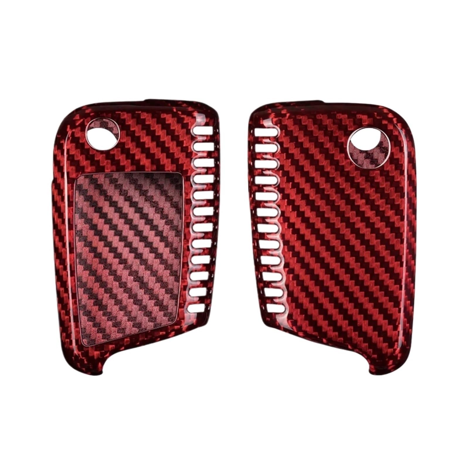 Carbon Faserautos Schlüsselfallabdeckung for VW Polo Golf 7 Passat Skoda Octavia Kodiaq Karoq Sitz Ateca Leon(F Red) von LJBaab