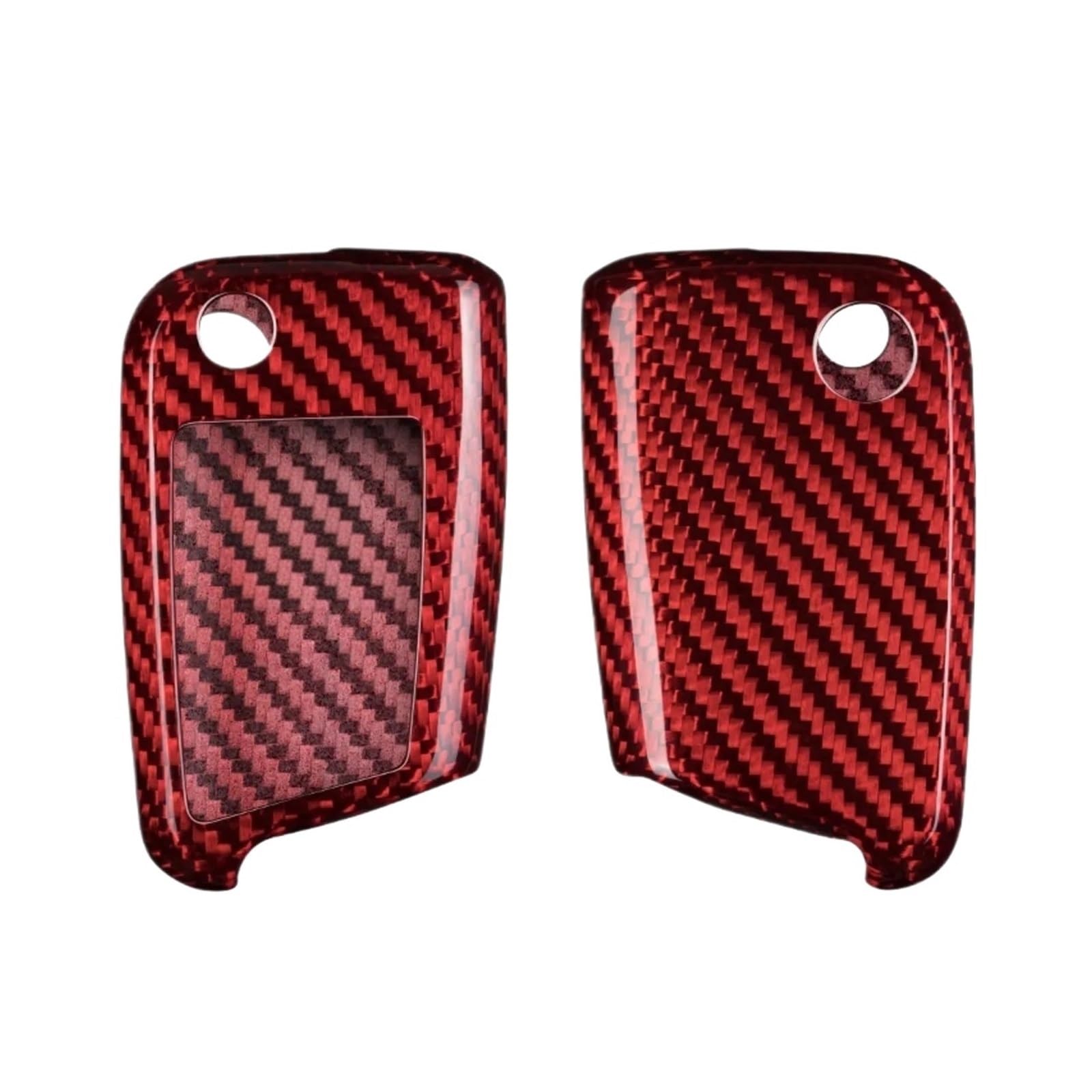 Carbon Faserautos Schlüsselfallabdeckung for VW Polo Golf 7 Passat Skoda Octavia Kodiaq Karoq Sitz Ateca Leon(R Red) von LJBaab