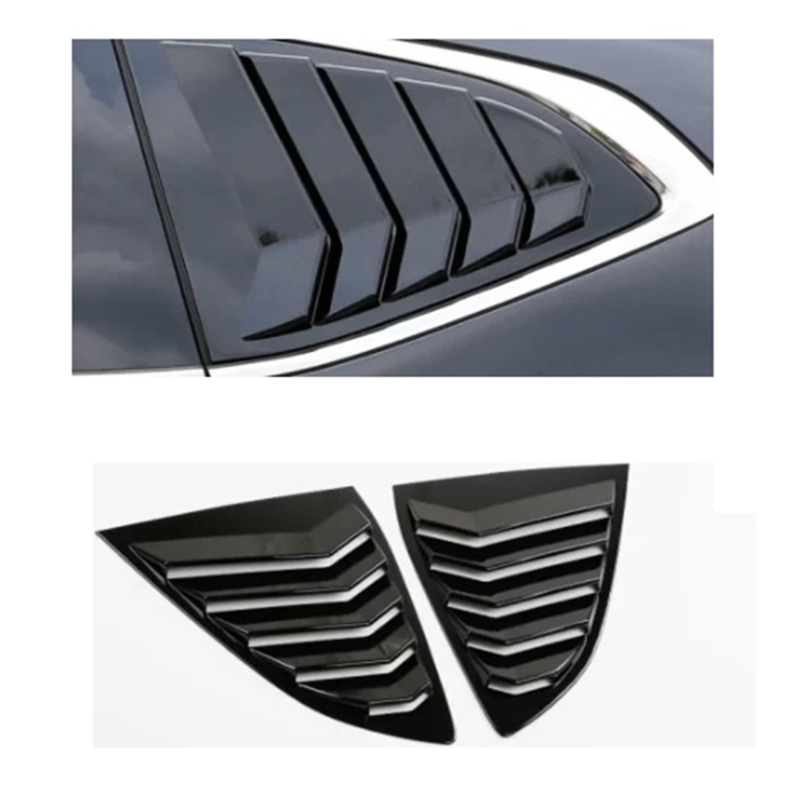 Carbon Fiber Heckscheibe Lamellenabdeckung Luftauslass Shutter Vent Trim Kompatibel for Honda CR-V CRV 2017-2020(Black) von LJBaab