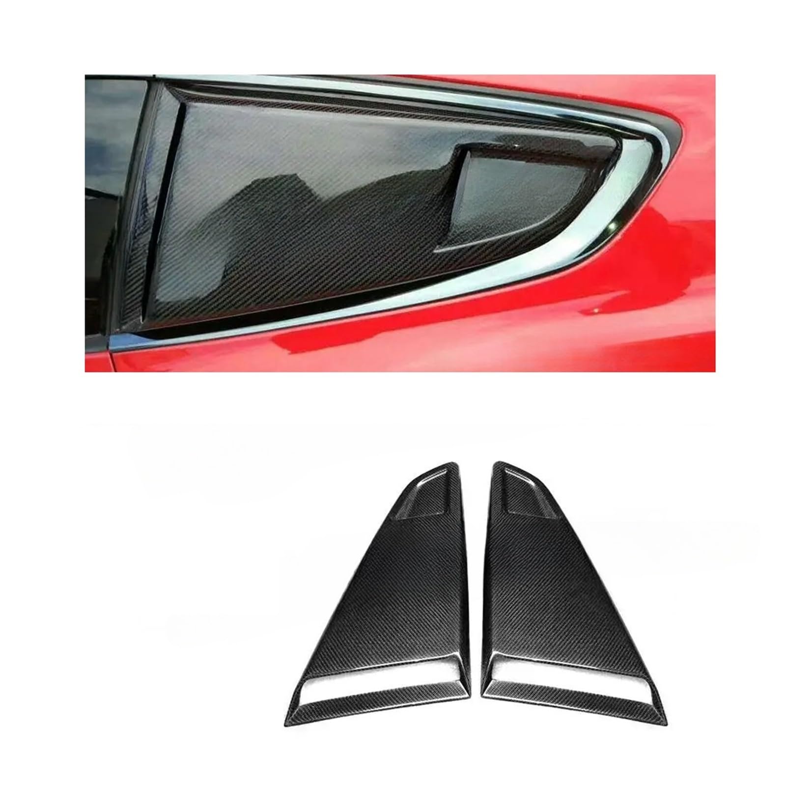 Carbon Fiber Tür Hinten Seite Fenster 1/4 Viertel Scoop Lamellen Abdeckungen Kompatibel for Ford Mustang 2015 2016 2017 2018 Auto Styling(B style) von LJBaab