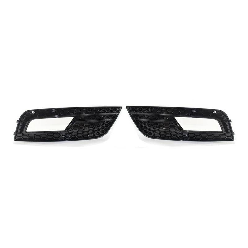 Chrome Black Waben Mesh Car Front Stoßstange Nebel Leichtkühlerabdeckung kompatibel for Audi A4 B8.5 Standard Edition 2013-2016 Nebel Lampengrill(Black) von LJBaab