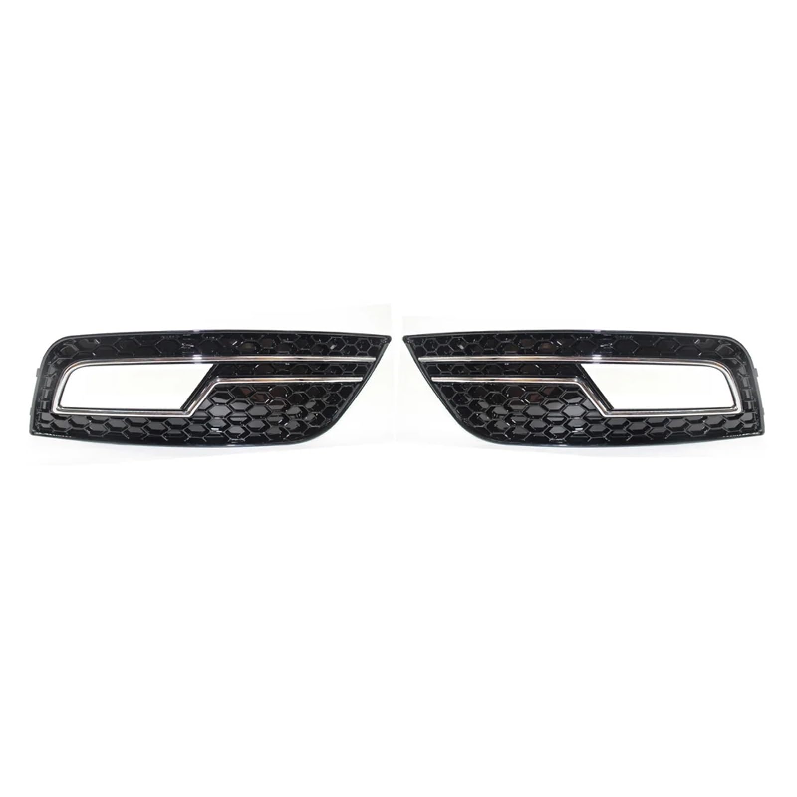 Chrome Black Waben Mesh Car Front Stoßstange Nebel Leichtkühlerabdeckung kompatibel for Audi A4 B8.5 Standard Edition 2013-2016 Nebel Lampengrill(Chrome Black) von LJBaab