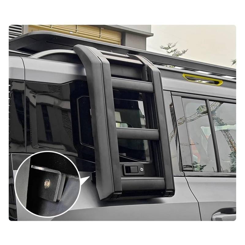 Dach Seite Leiter Aluminium Legierung Hinten Fenster Klapp Leiter Rahmen Außen Teile Kompatibel for Chery Jetour Traveller T2(Generation) von LJBaab