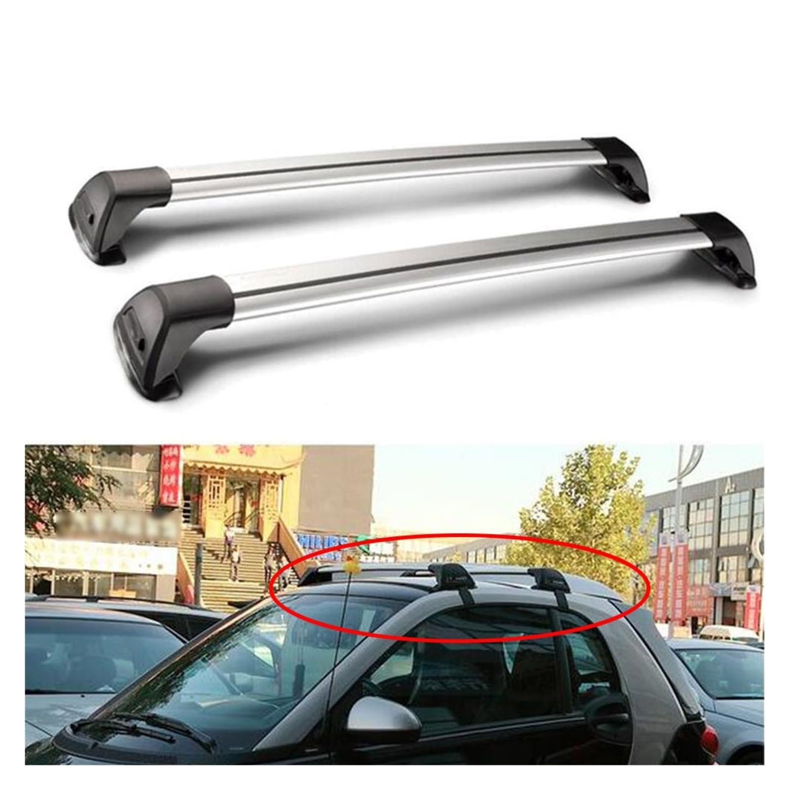 Dachgepäck Rack Cargo Gepäck Cross Bar kompatibel for Benz Smart Universal Car-Styling-Autozubehör von LJBaab