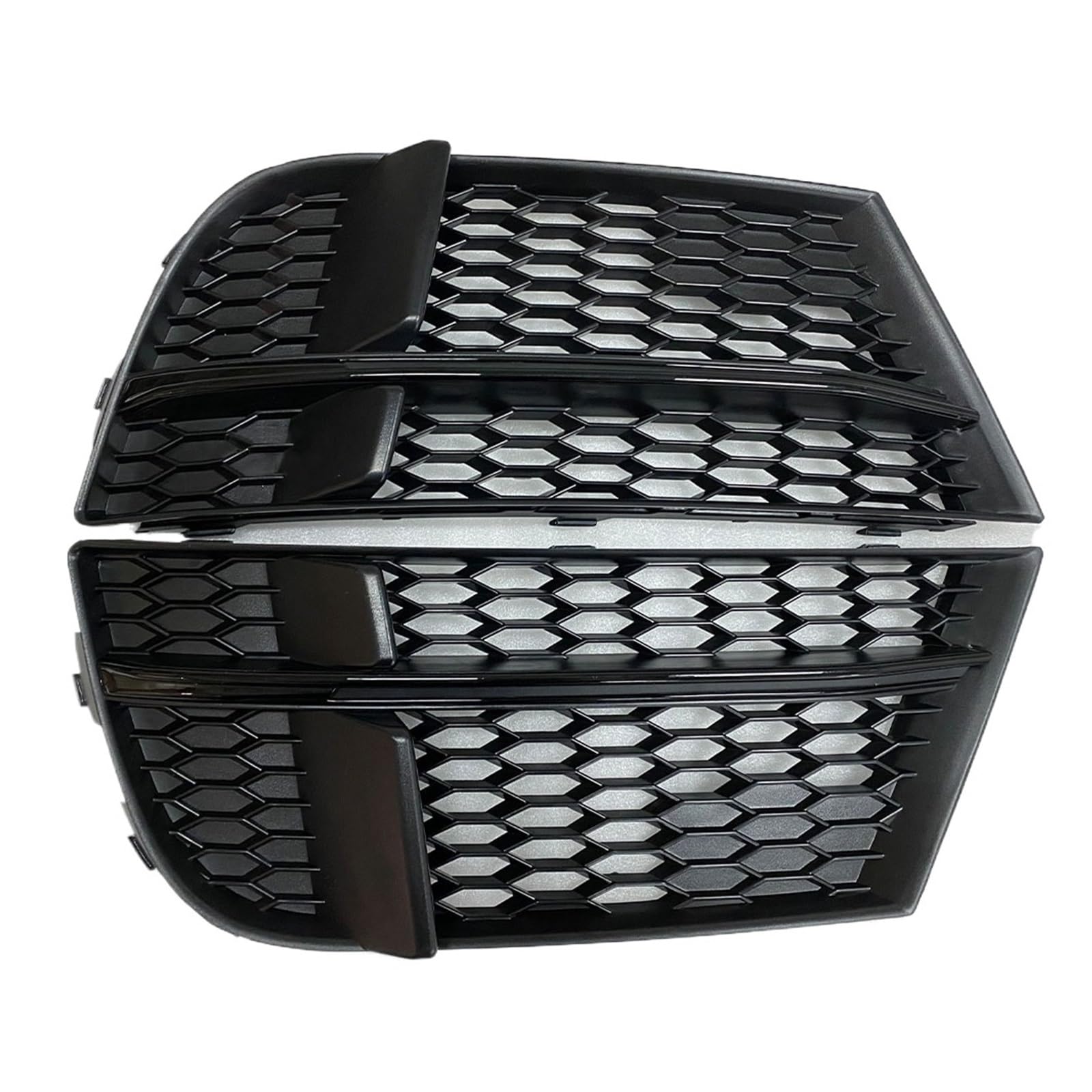 Ein Paar Front Stoßfänger Nebel Light Kühlergrill Wabe Hex Mesh Style Foglamp Cover Racing Grill kompatibel mit A3 SLINE S3 2017 2018-2020(Full Black) von LJBaab