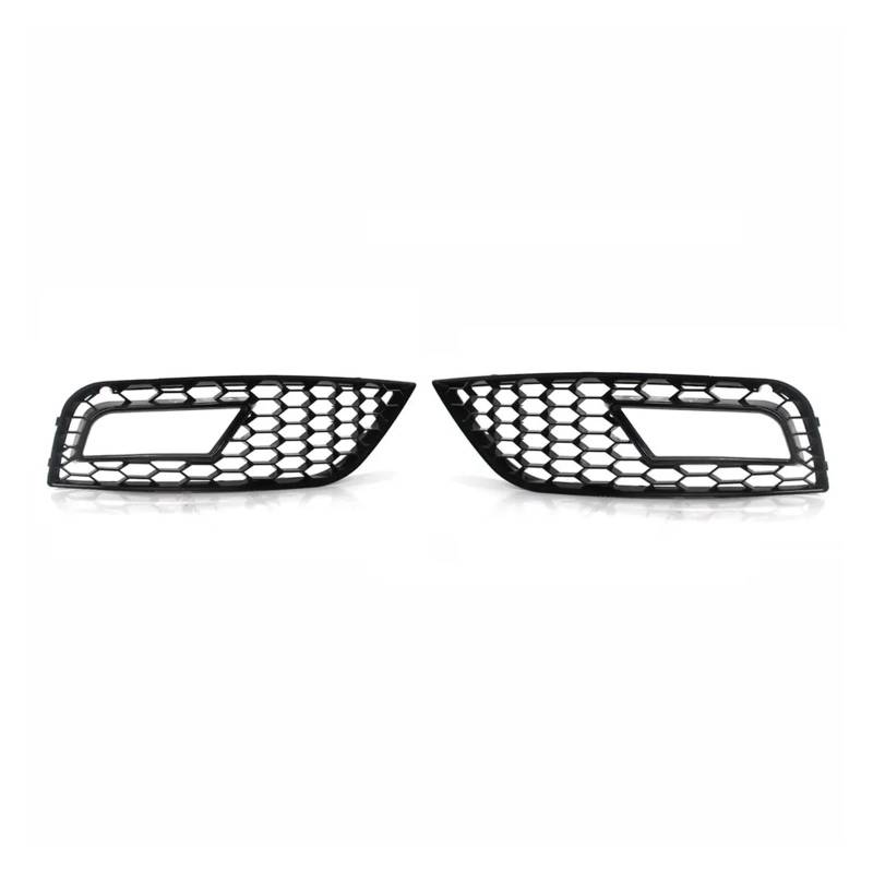 Gloss schwarzer vorderer Stoßstange unterer Kühlergrill Nebel Lichtgrill kompatibel for Audi A4 B8.5 Standard Edition 2013-2016 Wabe Mesh Nebel Lampe Grill(Bright black) von LJBaab