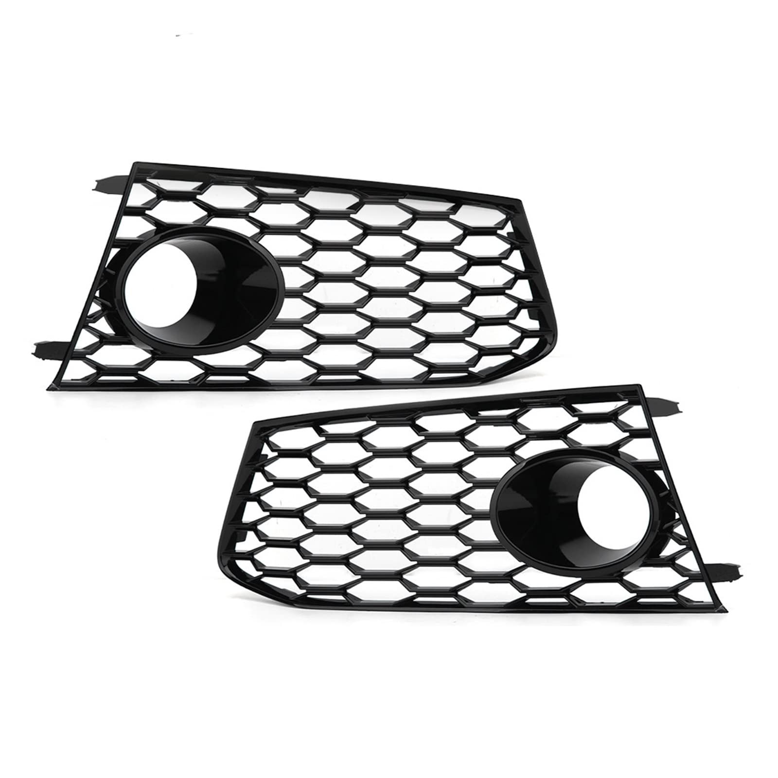 Hochglänzende schwarze Auto Front Nebel Leichtkühlerabdeckung Trimmkompatibel mit RS7 2014 2015 2016 2017 2018 Wabe Hex Nebel Lampe Grill(Pair) von LJBaab