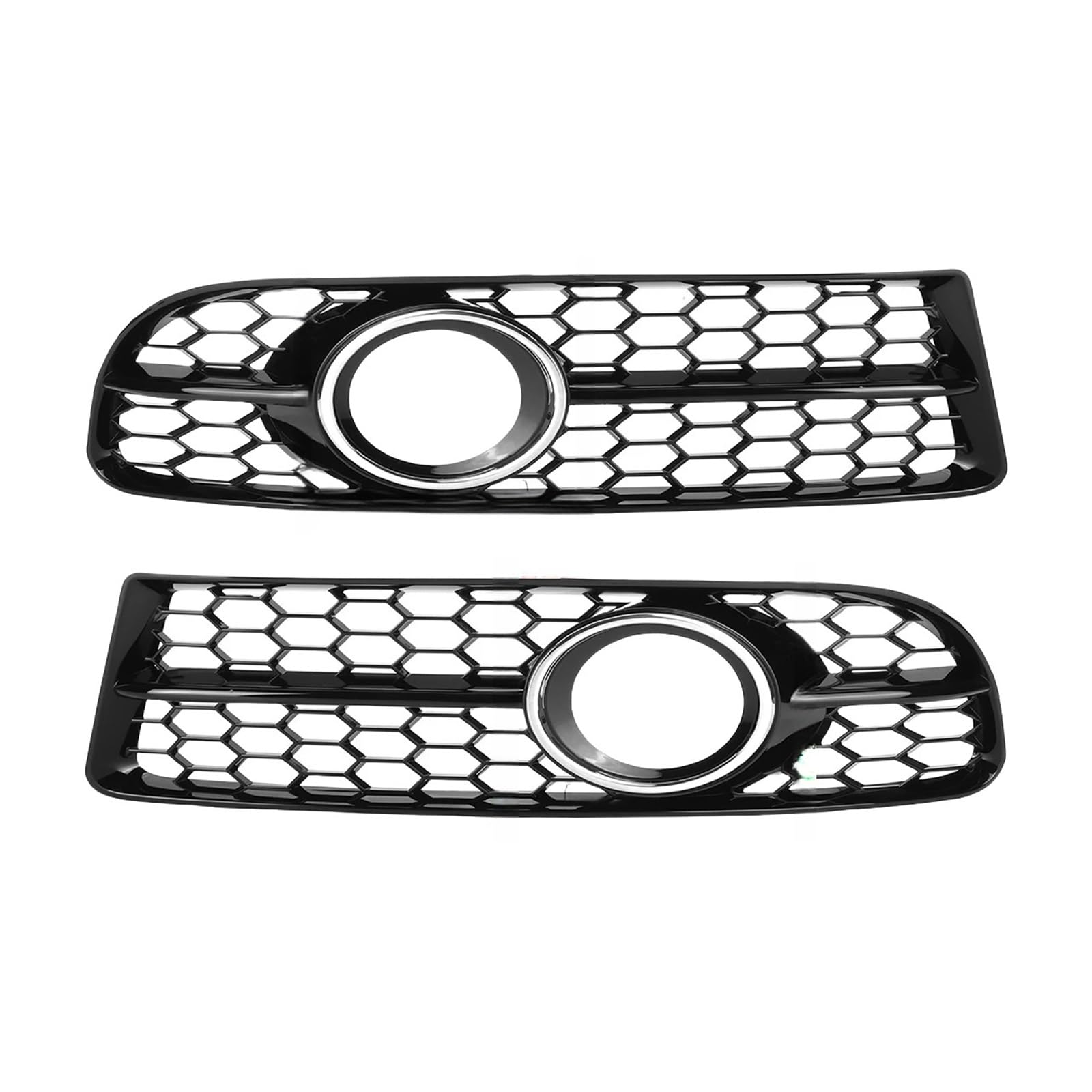 Kompatibel for Audi A4 B7 S4 B7 A4 S-LINE 2005-2008 Pair Front Nebel Leichtkugel Abdeckung Unterer Waben-Fog-Lampe 8E0807681F 8E0807682f(Chrome Silver) von LJBaab