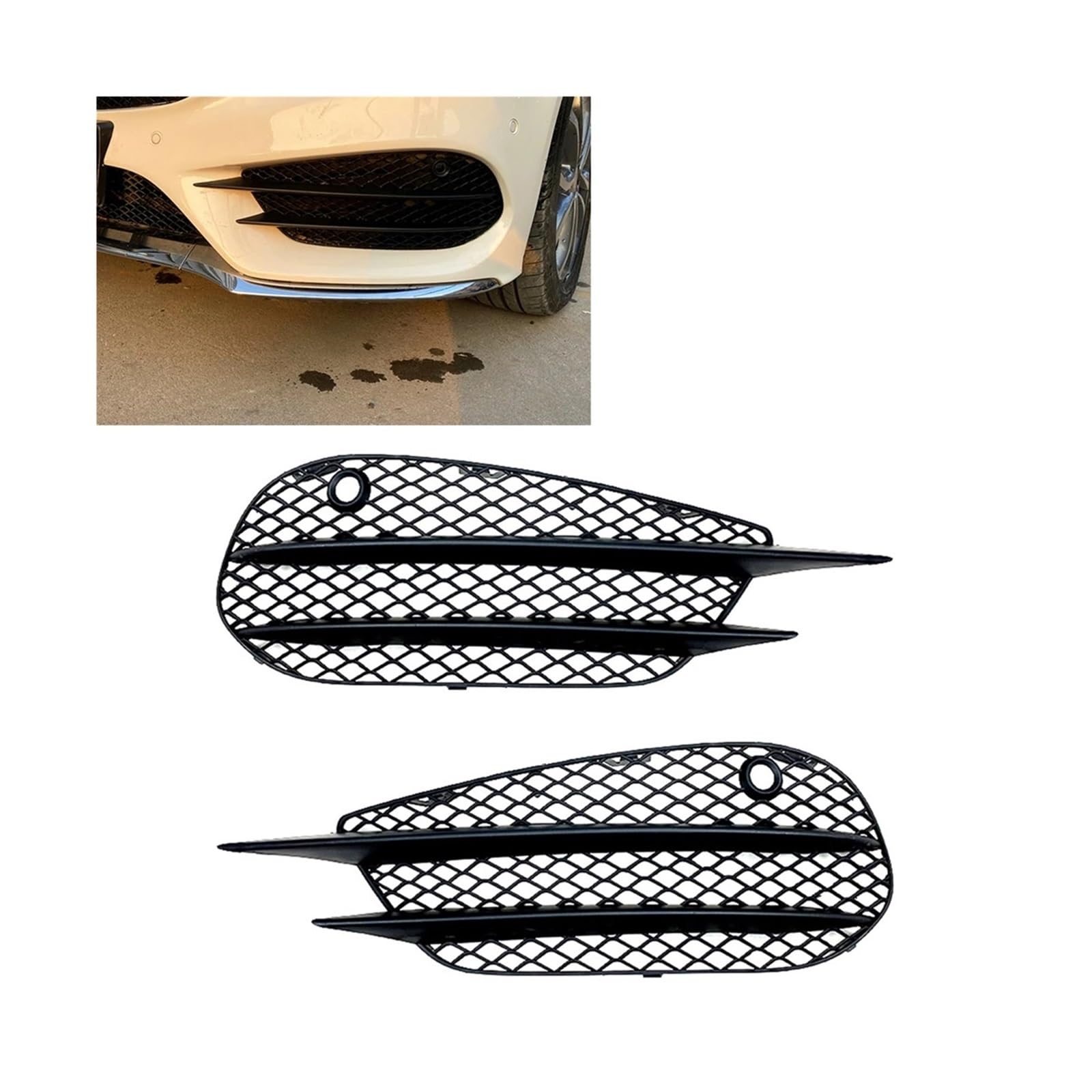 Kompatibel for Benz C Klasse W205 C180 C200 C260 Sport 2015-2018 Vordere Stoßfänger Nebel Leichtabdeckung Trim Side Air Entlüftungsansaugung Grill von LJBaab