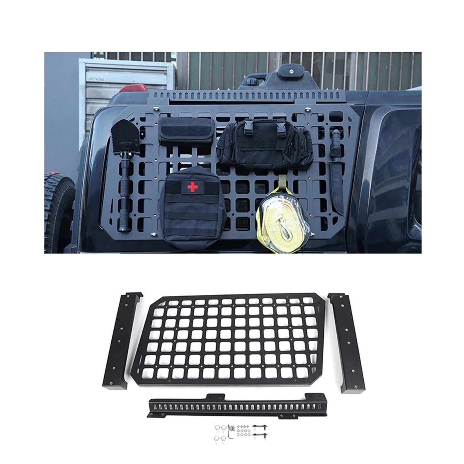 Kompatibel for Hummer H2 2003–2009, Aluminiumlegierung, Auto-Heckscheibe, Glaspanzerung, Schutzrahmen, Regal, Außenzubehör(Right Sde) von LJBaab