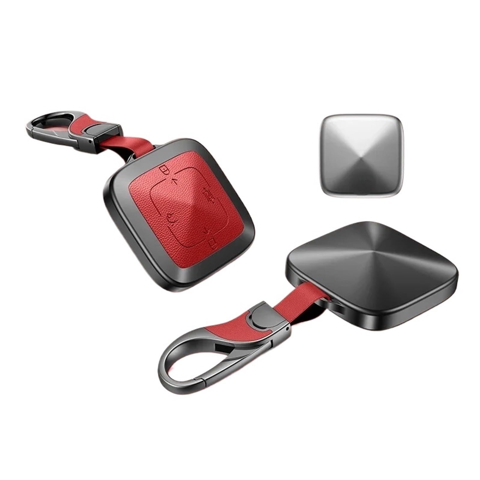 Kompatibel for Zeekr x 2023 2024 Einfache handgefertigte Zinklegungs -Leder -Car -Remote -Key -FOB -Hülle Abdeckung Schlüsselbund Keing Ring Shell Accessoires(Style 3) von LJBaab