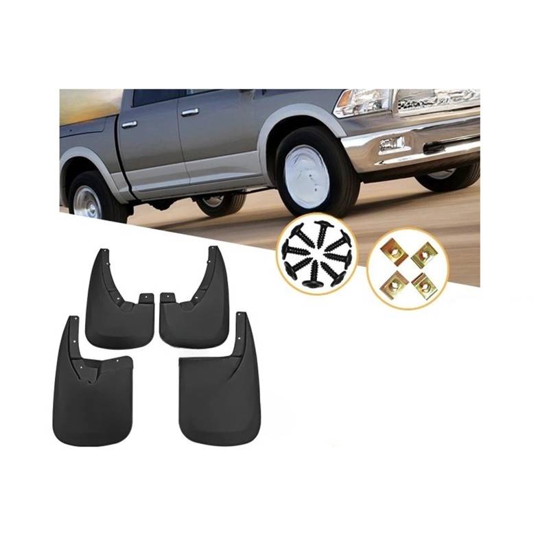 Kompatibel mit Dodge Ram 1500 2500 3500 2010-2018, 4 Stück Spritzschutz, Schmutzfänger, Kotflügel, Auto-Styling, Autozubehör(Wheel eyebrow) von LJBaab