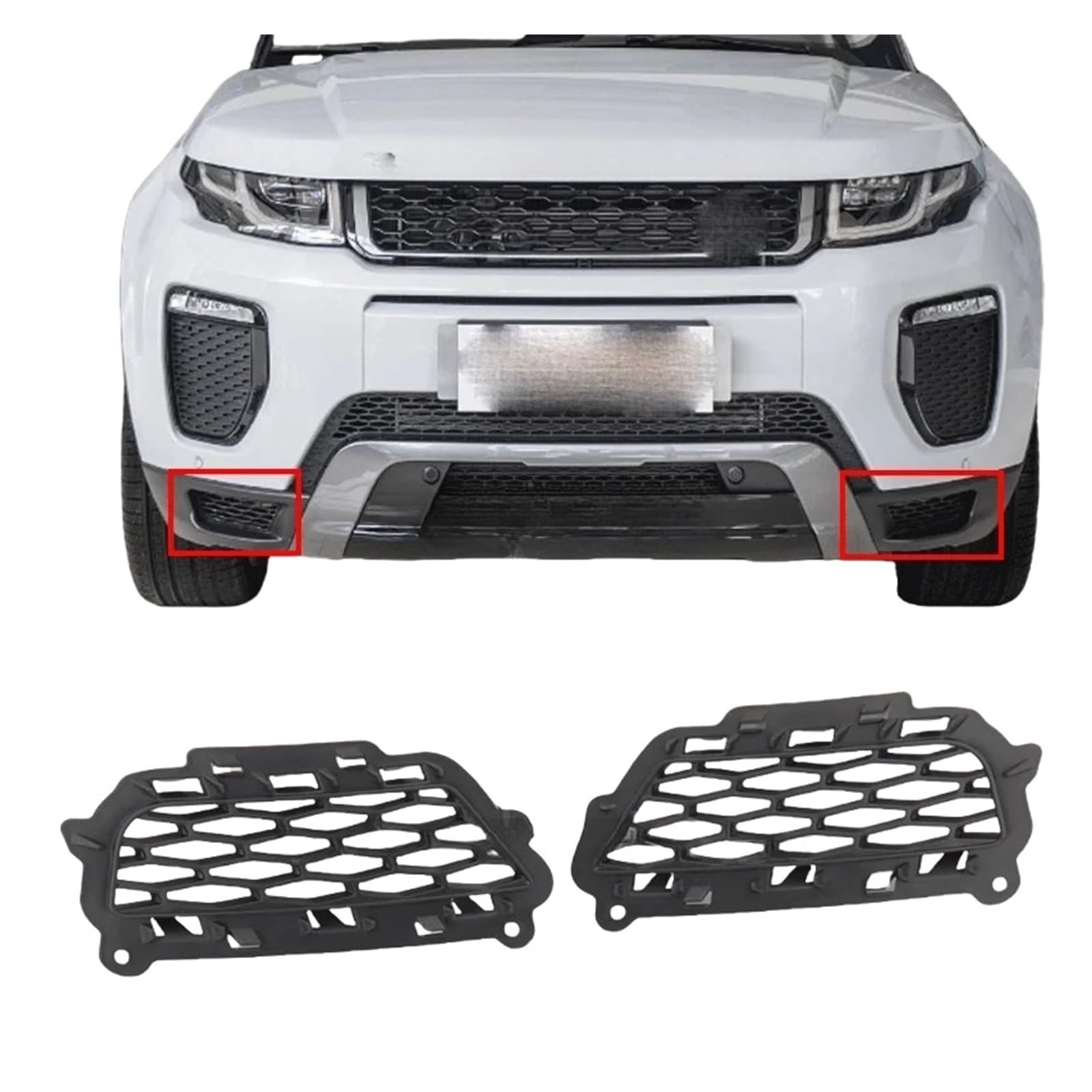 Mesh Under Fog Light Lamp Frame Cover -Trimmkühlergrill for Rang Rover Evoque 2017 2018 Autozubehör LR079667 LR079666 kompatibel(1Pair) von LJBaab