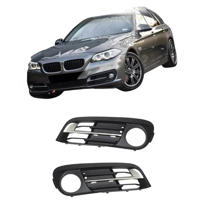 Paar Stoßfänger Nebel Leichtdeckel Kühlergrillgräner Chromausstattung kompatibel for BMW 5 Serie F11 F11 F18 520 528 525 535 530 51117342389, 51117342390 von LJBaab