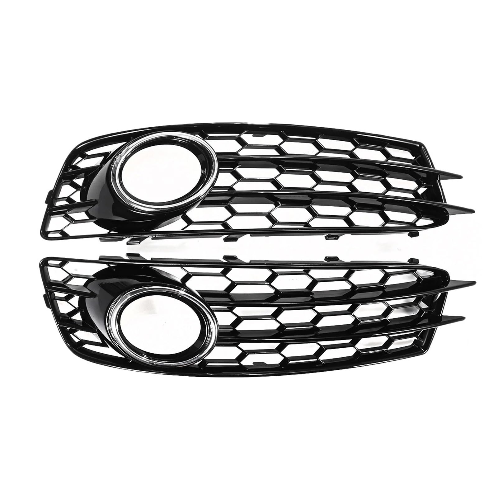 Paar Wabenwagen Front Stoßfänger Nebel Lampen-Lampen-Gittergrill-Abdeckungsnetz kompatibel mit A3 8p S-Line 2009-2012 Frontgrill 8p0807682(With Chrome) von LJBaab