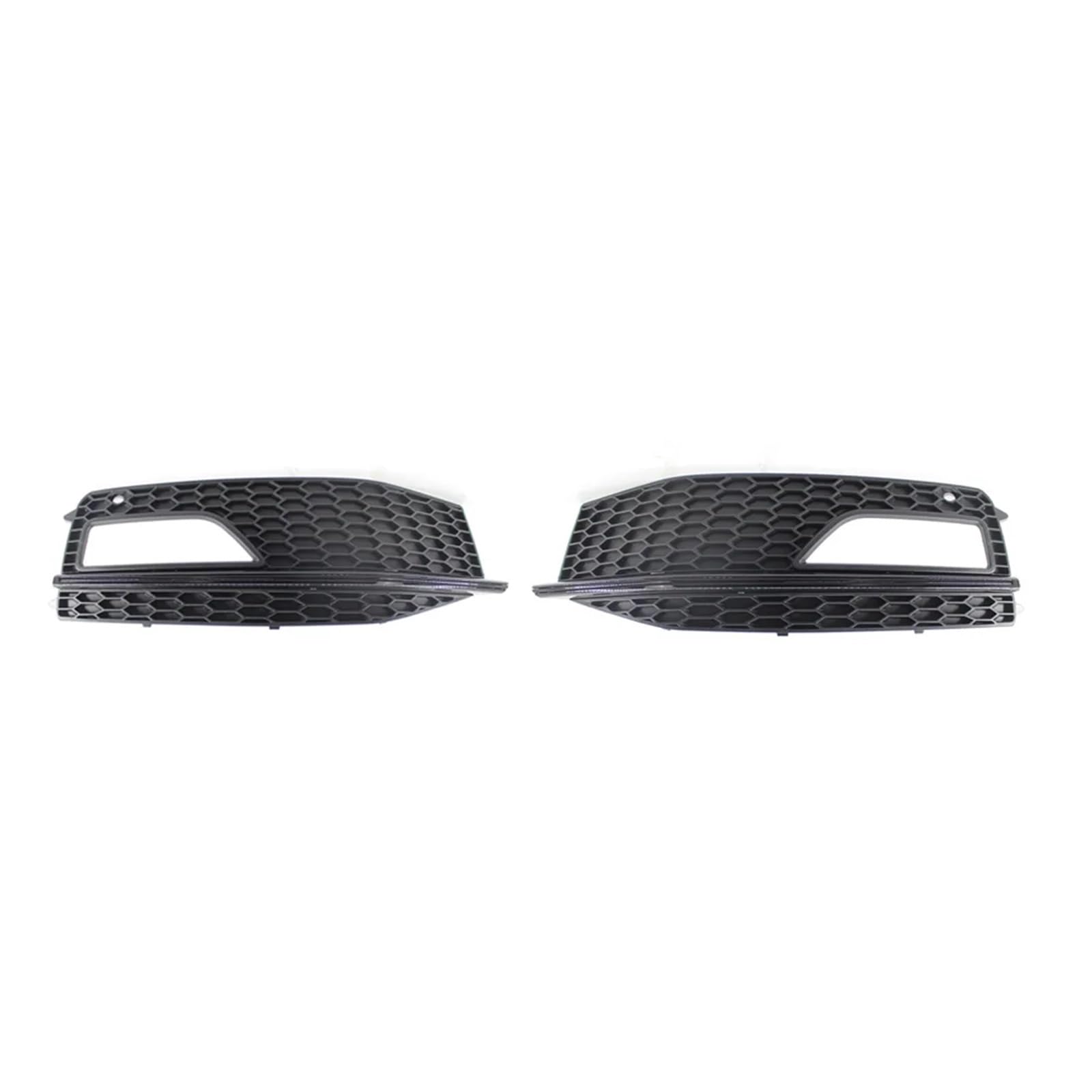 RS4-Stil kompatibel for Audi A4 B8.5 S-Line S4 2013-2015 Stoßfänger Nebel Lampenlampenabdeckung Kühlergrill Grill(Black Without Hole) von LJBaab