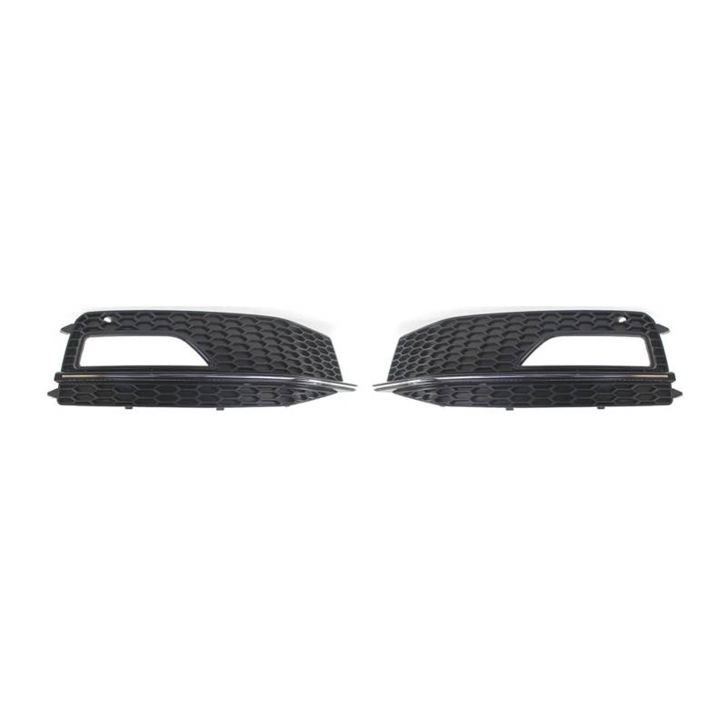 RS4-Stil kompatibel for Audi A4 B8.5 S-Line S4 2013-2015 Stoßfänger Nebel Lampenlampenabdeckung Kühlergrill Grill(Chrome Without Hole) von LJBaab