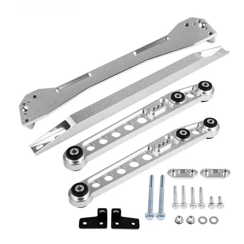 Racing Auto Silber Hinten Querlenker + Krawatte Bar Hilfsrahmen Klammer Kompatibel for Honda Civic EK 96-00 Spurstange unterstützung Bock Verkaufen Gut von LJBaab