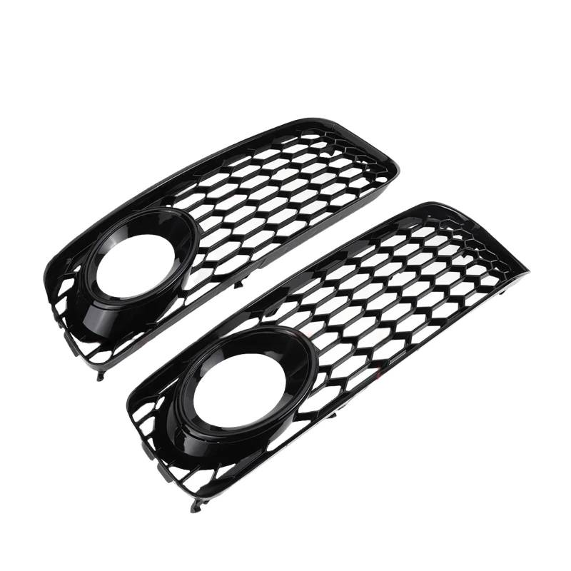 Schwarz/Chrom S-Line Fog Light Lamp Grill Cover Wabe Hex-Gittergrill-Grill for A5 S-Line / S5 B8 RS5 2008 2009-2012 kompatibel(Glosssy Black) von LJBaab