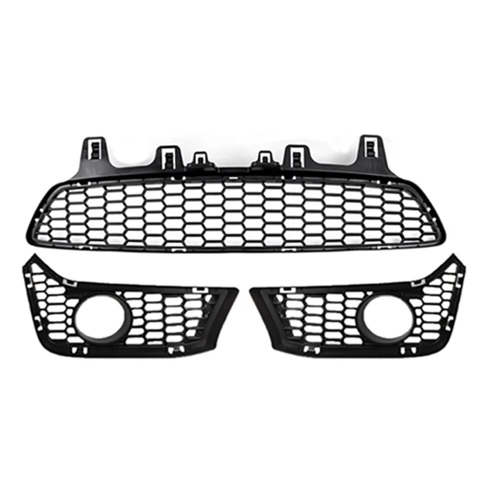 Stoßfänger Kühlergrill unterem Mittelnetz Gitter-Nebel Lampenabdeckung Renngrill kompatibel for BMW 3 4 Serie An M3 M4 F80 F82 F83 2012-2018(With Hole Grille 3PC) von LJBaab