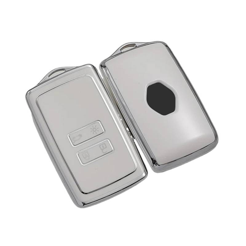 TPU Car Key Case Cover FOB Shell kompatibel for Renault Koleos Kadjar Captur Megane Clio Scenic Talisman Arkana for Dacia Sandero Card FOB(White 1 Piece) von LJBaab