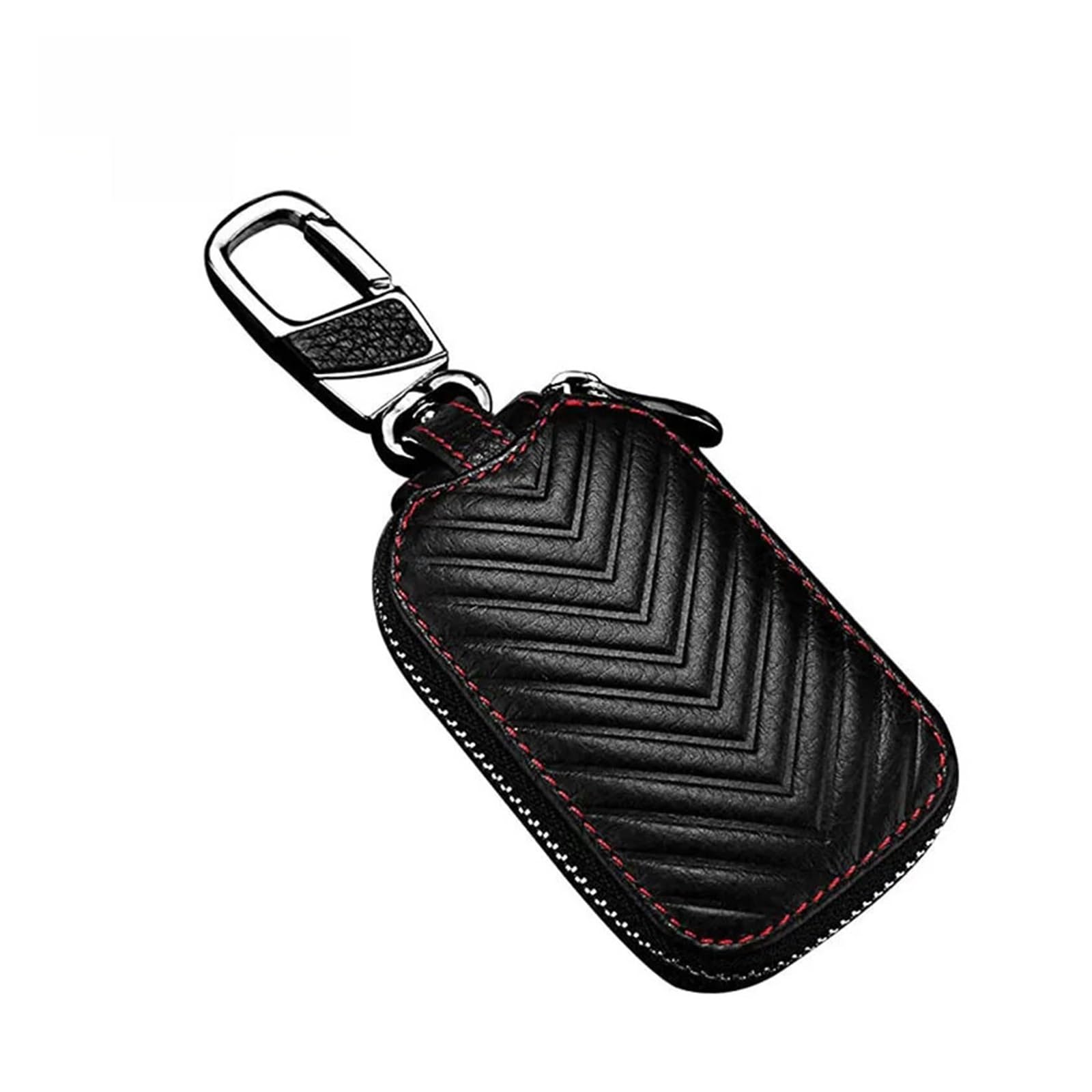 Universal Key FOB Cover Car Key Hülle Key FOB -Protektor Genauer Lederauto Keychain Halter Metall Haken Key Ring Reißverschluss(Style 1) von LJBaab