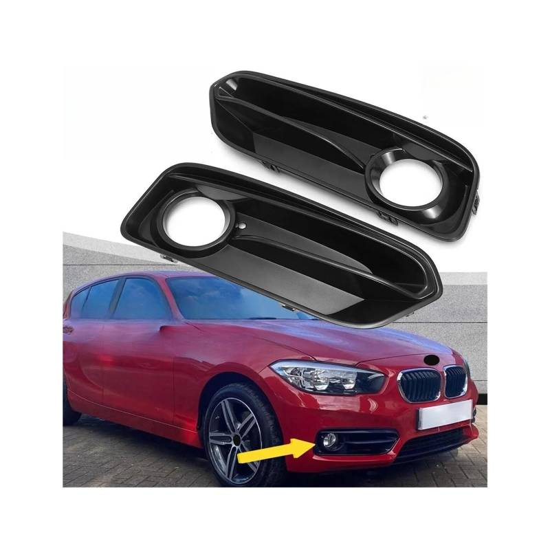 Vordere Stoßfänger Nebel Light Racing Grilles kompatibel for BMW 1 Serie F20 F21 LCI Sport 2015-2018 Glanzschwarz 1 Paar Fog Lampe Grillabdeckung von LJBaab