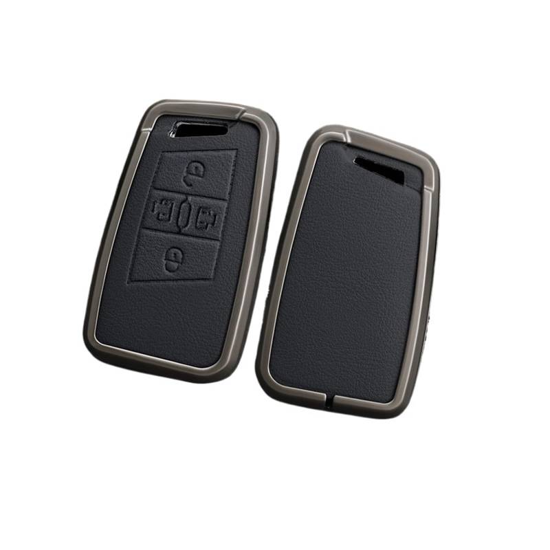 Zink -Legierung Lederauto Fernbedienung Key Case Cover Shell kompatibel for Skoda Kodiaq Superb A7 kompatibel for VW Passat B8 Magotan Smart Keyless(C 4 buttons black) von LJBaab