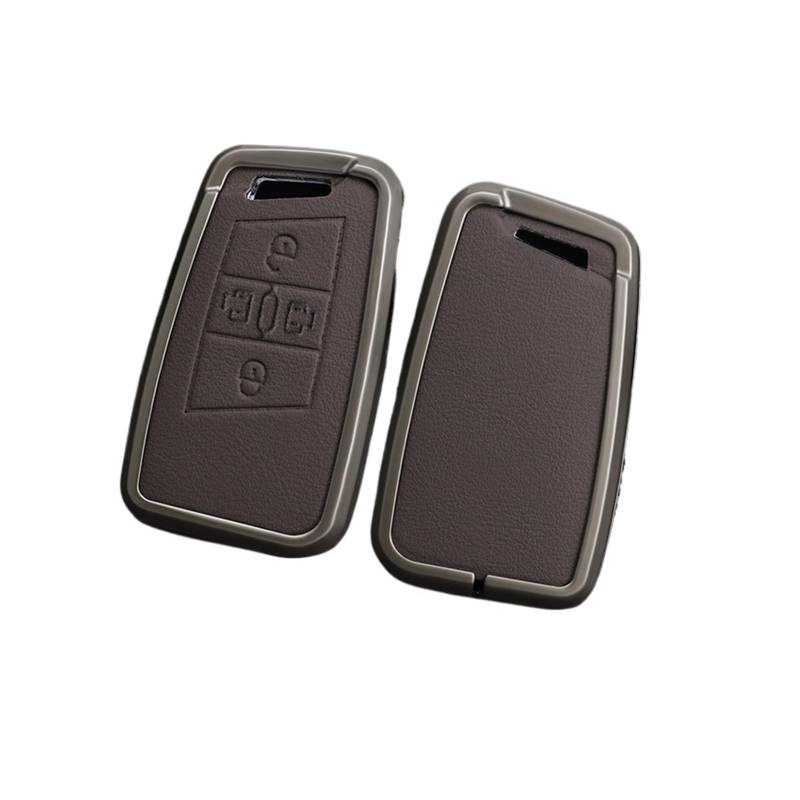 Zink -Legierung Lederauto Fernbedienung Key Case Cover Shell kompatibel for Skoda Kodiaq Superb A7 kompatibel for VW Passat B8 Magotan Smart Keyless(C 4 buttons brown) von LJBaab