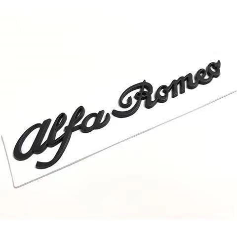 Auto Emblem Logo Aufkleber für Alfa Romeo 156 Sport Wagon,Metall Emblem Front Motorhaube Auto Frontkennzeichen Kofferraum Lenkrad Logo Rostfrei Langlebiges Auto Zubehör,Rear Label-Black von LJCXZS