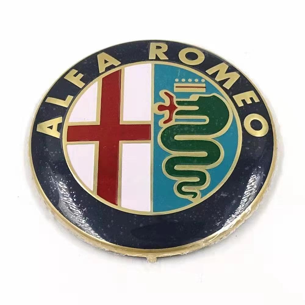 Auto Emblem Logo Aufkleber für Alfa Romeo 159,Metall Emblem Front Motorhaube Auto Frontkennzeichen Kofferraum Lenkrad Logo Rostfrei Langlebiges Auto Zubehör,Color von LJCXZS